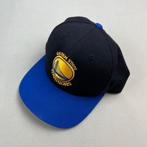 Golden State Warriors Hat Cap Snapback Black Blue Mitchell & Ness NBA Basketball